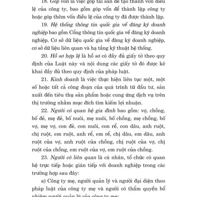 Luật doanh nghiệp năm 2020 (Sửa đổi, bổ sung năm 2022, 2024) bản in 2025