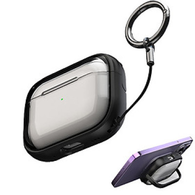 Bao Case Ốp trong suốt tích hợp chân đế đỡ điện thoại cho Airpods Pro 2 / Airpods 4 - Hàng Chính Hãng