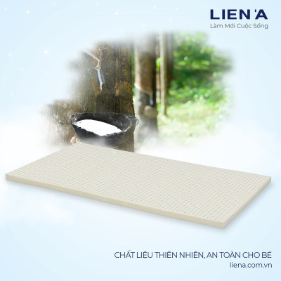 { TẶNG GỐI } Đệm Cao Su Em Bé Liên Á Bambino - Cao 5cm - Nệm Cũi Em Bé Cao Su Thiên Nhiên 100%