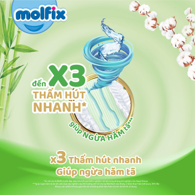 Tã/bỉm quần Molfix Thiên nhiên Super Jumbo L (9kg - 13kg) - Gói 54+8 miếng