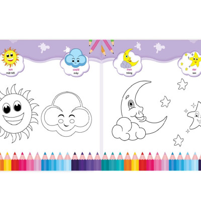 Sách - Bé Tô Màu 9999 - Tô Màu Sáng Tạo - Song Ngữ Anh Việt Dành Cho Trẻ Từ 2-6 Tuổi