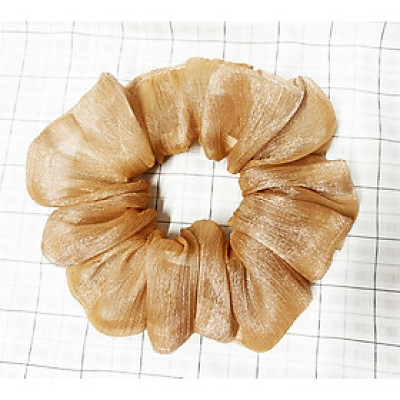 Cột tóc scrunchies màu cánh dán ánh kim size trung