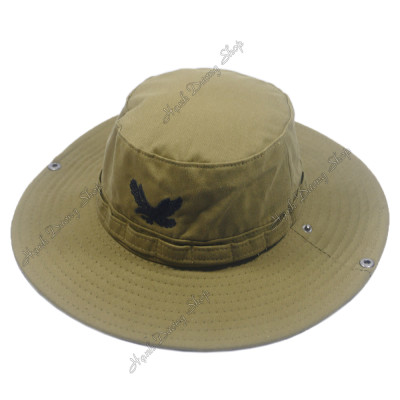 Nón tai bèo nam Đại Bàng, mũ tai bèo lao động thêu Chim Ưng, vành rộng 8.5cm, vải kaki tốt mềm mại, chống nắng tốt - Hạnh Dương