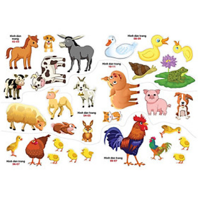 Sách - Sticker dán hình thông minh TGĐV - Trong Trang Trại