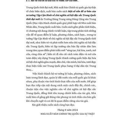 Một số vấn đề cơ bản của tư tưởng Tập Cận Bình về chủ nghĩa xã hội đặc sắc Trung Quốc thời đại mới - bản in 2024