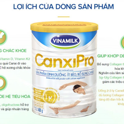 BỘ 2 LON SỮA BỘT VINAMILK CANXIPRO 400G