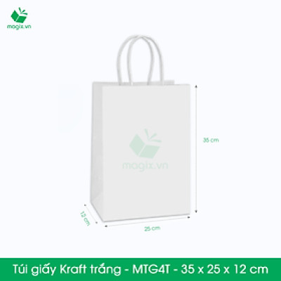 MTG4 MTG4T- 35x25x12 cm - Combo 50 túi giấy Kraft Nhật cao cấp