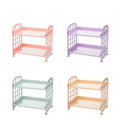 Kệ Nhựa Mini 2 Tầng Nhiều Màu Tiện Lợi 22x14x20cm