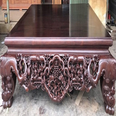 Sập Nằm Ngũ Phúc Cài Mai Cỡ Đại Gỗ Hương Đá