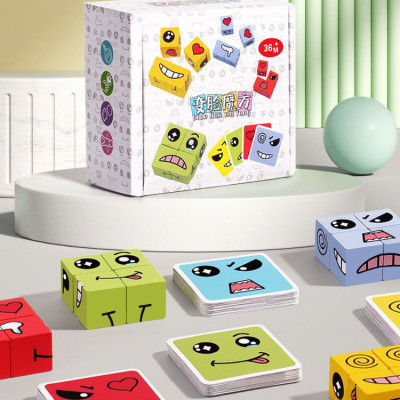 Bộ Đồ Chơi Xếp Rubik Biểu Cảm Cho Bé Hình Cảm Xúc - Hàng chính hãng 