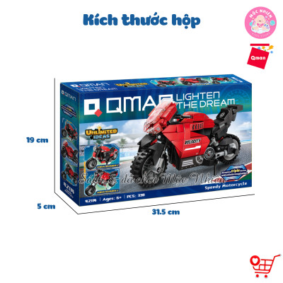 Đồ chơi lắp ráp, xếp hình Qman 42114 - Mô Tô Thể Thao (338 mảnh ghép)