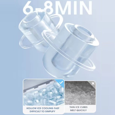 Máy làm đá viên siêu tốc, chỉ trong 6 phút Thương hiệu Nga cao cấp DSP KD8001, Công suất làm đá 90-165W, sản lượng 12kg/24h, Dung tích bình chứa 1,4 lit - HÀNG NHẬP KHẨU, BẢO HÀNH 12 THÁNG