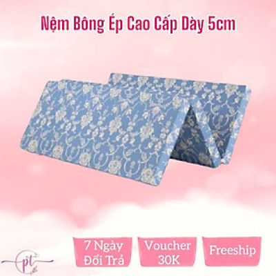 Nệm Bông Ép Cao Cấp Gấp 3 Dày 5cm Đủ Size ( Giao Màu Ngẫu Nhiên )