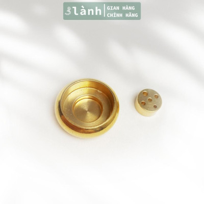 Đế Cắm Nhang Trầm Hương 5-9 Lỗ Bằng Đồng Thau Nguyên Chất Hình Trống Tối Giản Phù Hợp Nhiều Kích Thước Nhang