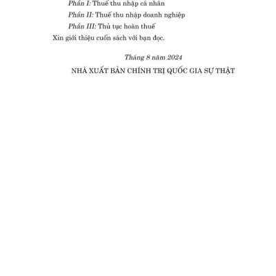 Cẩm nang thuế thu nhập cá nhân, thuế thu nhập doanh nghiệp - bản in 2024