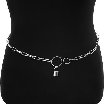 Thời trang punk hip-hop thắt lưng thắt eo chuỗi ổ khóa