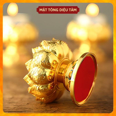 Chân nến thờ hoa sen, chân nến trang trí bàn thờ hợp kim, đồ thờ cúng cúng dường tam bảo Diệu Tâm
