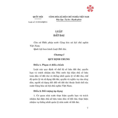 Sách - Luật Đất Đai (Sửa Đổi, Bổ Sung Năm 2024) - NXB Chính Trị Quốc Gia