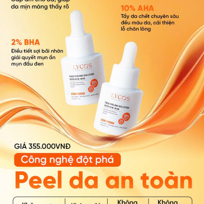 Combo Sáng Da Mờ Nám Lycos : Tinh chất Peel Da Lycos + Kem Nám Đêm Lycos - Xóa nhăn, nám tàn nhang