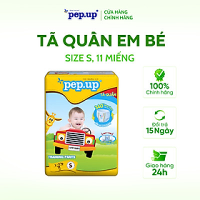 Tã/Bỉm Quần Em Bé Pep.up Extra Dry Gói Nhỏ Siêu Mềm Mại, Siêu Khô Thoáng, Kháng Khuẩn Size S11, M10, L9, XL8