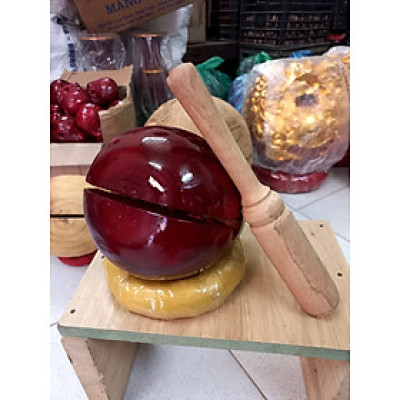 Mõ tụng kinh bằng gỗ mít làm mầu mận chín kt 20cm