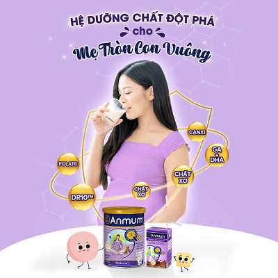 Sữa Bột Dành Cho Mẹ Bầu Anmum Materna Hương Vanilla 800g - Tặng Set 2 ly sứ