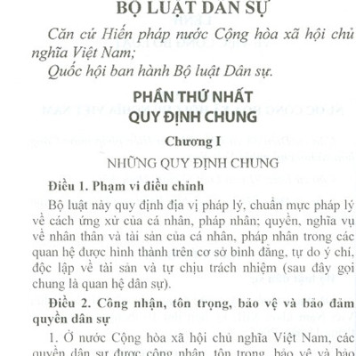 Bộ Luật Dân Sự Nước Cộng Hòa Xã Hội Chủ Nghĩa Việt Nam (Có Hiệu Lực Thi Hành Từ Ngày 01/01/2017)