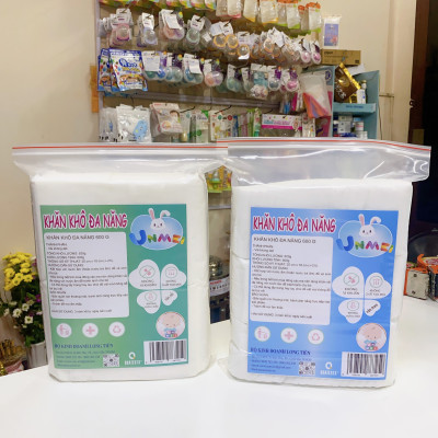 (Bịch Tiết Kiệm) Khăn Khô, Khăn Vải Khô Đa Năng UNMEI Vân Trơn/Vân Nổi 600g An Toàn Cho Da Em Bé