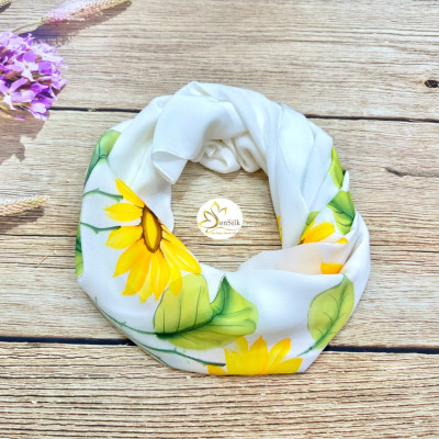 Khăn Lụa Vẽ Tay Hoa Hướng Dương 160x55 SenSilk - Quà Tặng Cô Giáo 20/11, Lụa Tơ Tằm Thuần Việt, Phụ Kiện Thời Trang Nữ Cao Cấp, Vietnam Silk Painting Scarves, Water Marbling Scarf.