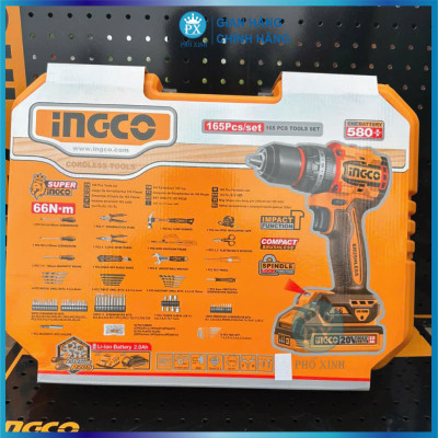 Combo Bộ dụng cụ sữa chữa 165 chi tiết và máy khoan búa HKTHP11651