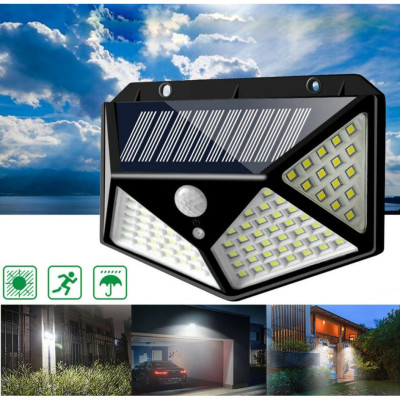 Đèn Năng Lượng Mặt Trời, Đèn Cảm Biến Tự Động Bật Tắt, Đèn Loại 100Led