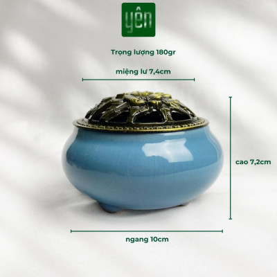 Lư Xông Nhang Nụ Thảo Mộc Bằng Sứ Cao 7cm Nhiều Màu Sắc Phong Thủy Trang Trí Bàn Thờ Dâng Hương