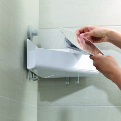 Joseph Joseph - Kệ đựng đồ góc nhà tắm có gương cao cấp EasyStore Corner Shower Shelf with Removable Mirror 988376