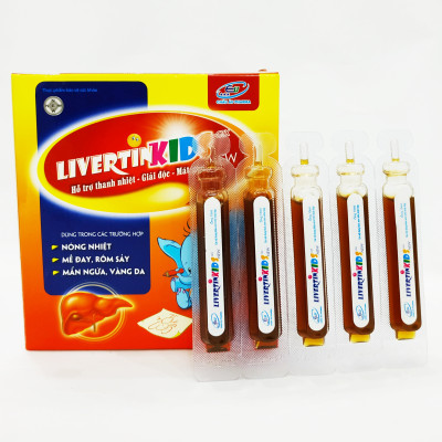 SIRO MÁT GAN TRẺ EM LIVERTIN KIDS - THANH NHIỆT MÁT GAN GIẢI ĐỘC - KHÔNG LO DỊ ỨNG - MẨN NGỨA NỔI MỀ ĐAY - NHIỆT MIỆNG - LIVERTINKIDS HỘP 20 ỐNG NHỰA BẺ