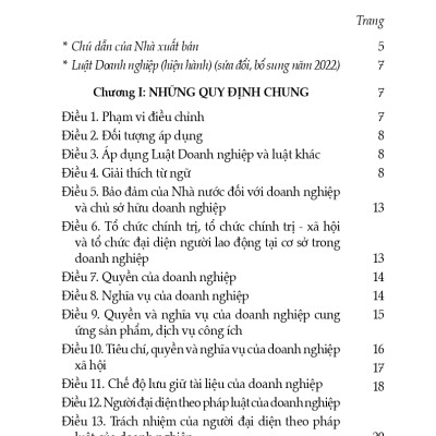 Luật Doanh Nghiệp (Hiện Hành) (Sửa Đổi, Bổ Sung Năm 2022)