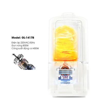 Máy làm sữa hạt Gali GL-1417A 1.75 lít đa chức năng nấu hẹn giờ. Hàng chính hãng chất lượng cao, bảo hành 24 tháng