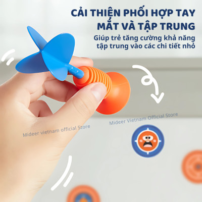 Bộ ném tiêu cao su kèm sticker hồng tâm Mideer  Suction Dart