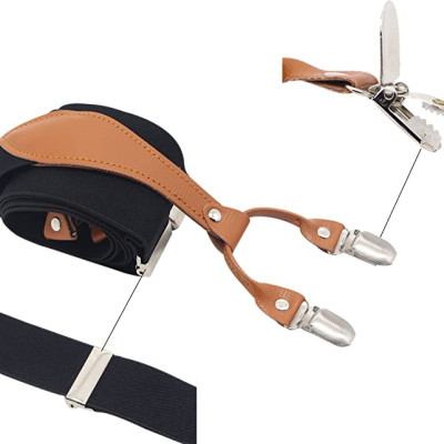 Dây Đai Quần Chữ Y Kèm Nơ 4 Kẹp Co Giãn Yếm Đeo Cạp Quần Chống Trượt Thời Trang Sơ Mi Nam