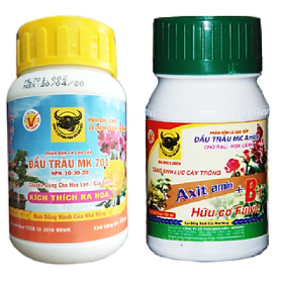 Combo phân bón kích thích ra hoa Đầu Trâu - MK Amica + MK 701