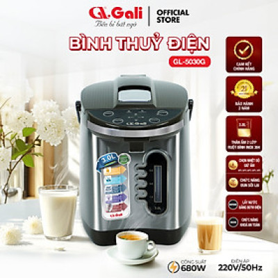 Bình Thuỷ Điện Gali GL-5030G Dung tích 3L nhỏ gọn, Thân bằng nhựa nguyên sinh cao cấp, lòng trong bằng Inox 304 dày chất lượng. Hàng chính hãng chất lượng cao bảo hành 24 tháng.