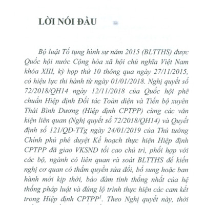 Bộ Luật Tố Tụng Hình Sự Năm 2015 Được Sửa Đổi, Bổ Sung Năm 2021