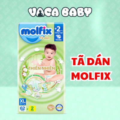 (MẪU MỚI CẢI TIẾN) Tã/bỉm DÁN Molfix size XL60 miếng cho bé 12-15kg