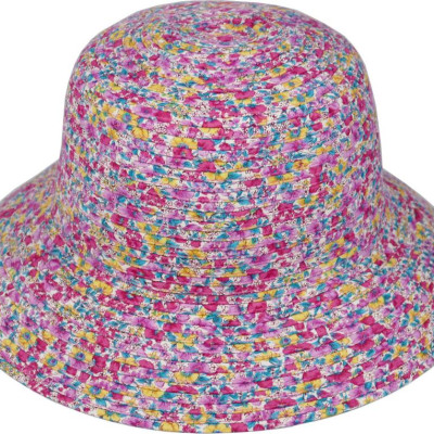 Nón rộng vành nữ dễ thương vành rộng 7cm gắn nơ độc đáo, chống nắng tốt, họa tiết hoa liti hợp thời trang