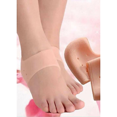 Combo 2 đôi vớ Silicon bảo vệ chống nứt gót chân - màu be