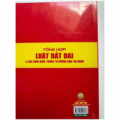 Sách Tổng Hợp Luật Đất Đai năm 2024 và Các Nghị Định, Thông Tư Hướng Dẫn Thi Hành - V2489D
