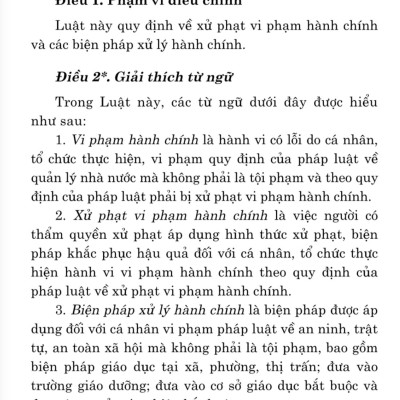 Luật Xử lý vi phạm hành chính (hiện hành) (Sửa đổi, bổ sung năm 2020,2022) 