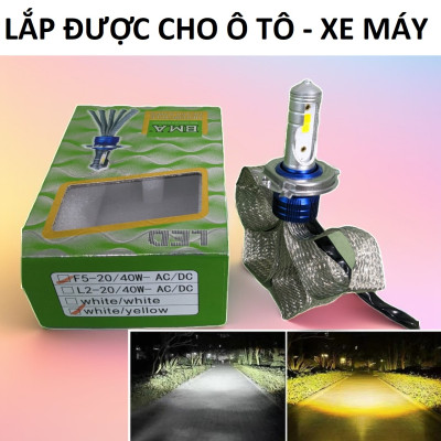BMA F5: Đèn Pha ÔTô XeMáy Siêu Sáng với Ánh Sáng Cos Vàng và Pha Trắng - Chất Lượng Tốt từ QN LEDLIGHT