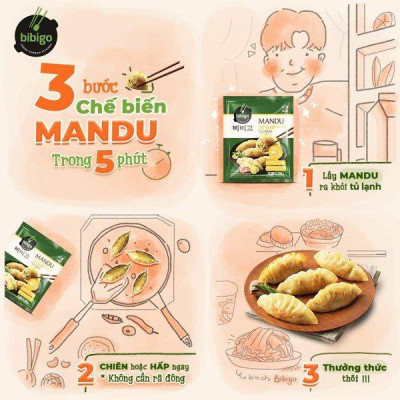 Bánh Mandu CJ Bibigo Nhân Thịt/ Hải Sản/ Thịt và Bắp gói 175g - 350g