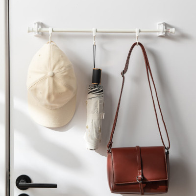 Giá Đỡ Thanh Treo Rèm Dán Góc Tường Xoay 360 Hamart Móc Vòng Tròn Siêu Dính Cố Định Đa Năng