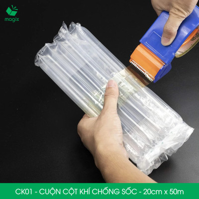 Cuộn cột khí chống sốc - 20cm x 50m - Xốp hơi, đệm hơi đóng gói hàng dễ vỡ - CK01